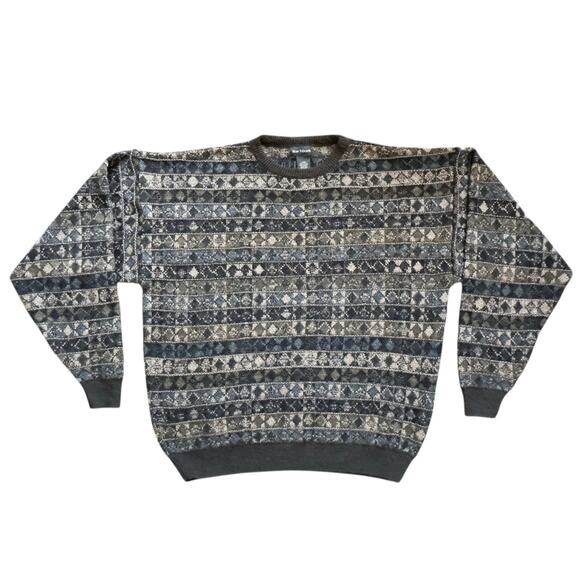 Vintage Marc Edwards 80s Grandpacore Sweater Geometric Grunge Crewneck - Picture 1 of 7